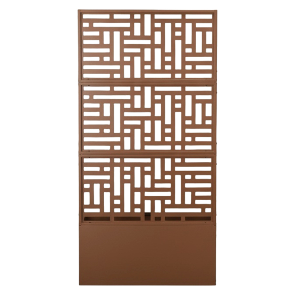 91.5*38*180CM  3层网格拆装式铁花架种植筐 棕色 铁种植-11