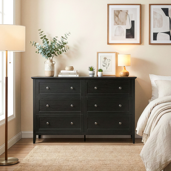 黑色浮雕（SG017FD） P2 刨花板+密度板 三胺 120*40*80cm 拼框 双排双把手六抽 抽屉柜-8