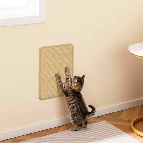 16 x 12英寸天然6件套抓猫垫，剑麻材料防滑乳胶背衬家具保护套-2
