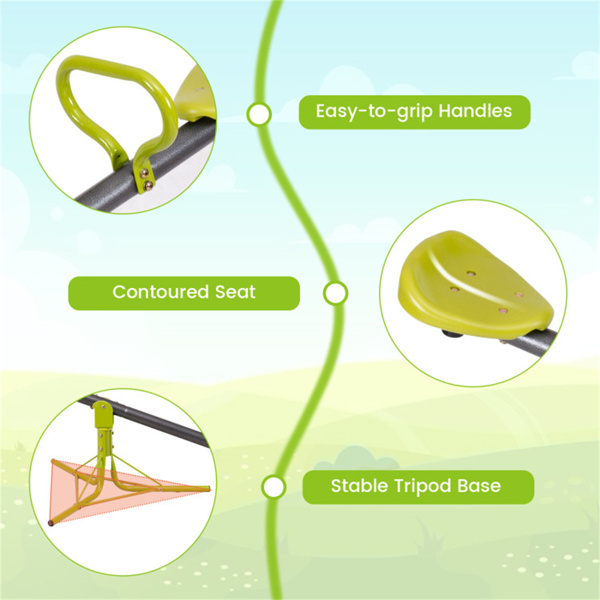 儿童旋转跷跷板70.9“x26.4”x27.6“，塑料和铁管结构，总重154LBS-7