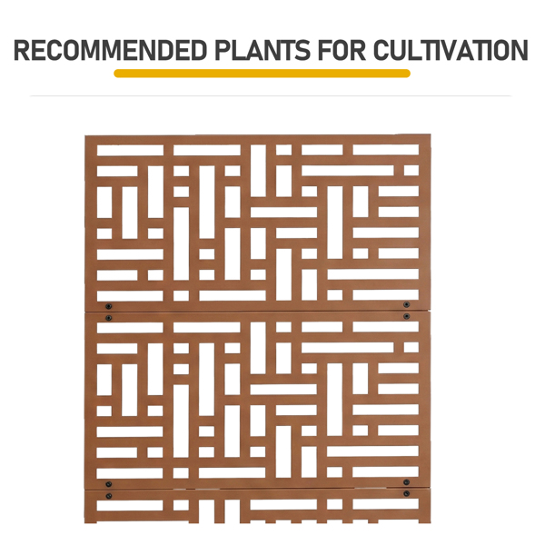 91.5*38*180CM  3层网格拆装式铁花架种植筐 棕色 铁种植-3