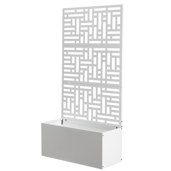 91.5*38*180CM  3层网格拆装式铁花架种植筐 白色 铁种植-12