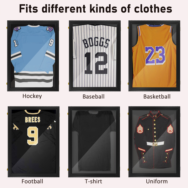 24英寸 x 32英寸球衣展示框，防紫外线球衣展示盒，配2把钥匙和衣架，黑色--不支持self-pick up且不支持指定仓库发货-7