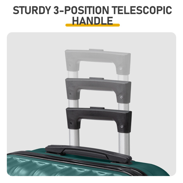 三合一竖纹磨砂箱壳非TSA海关锁28寸拆卸轮 ABS拉杆箱 20in 24in 28in ABS 全配色墨绿色-7