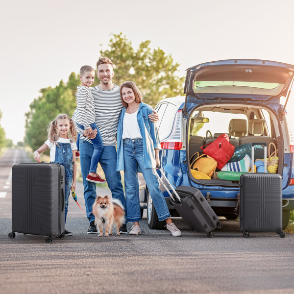 非TSA海关锁三合一 PP拉杆箱 20in 24in 28in PP 深灰色-18