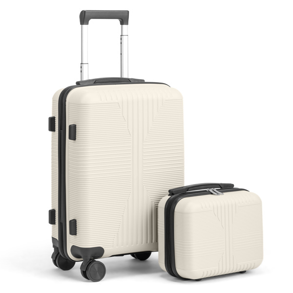 非TSA海关锁二合一 PP拉杆箱 12in 20in PP 米白色-23