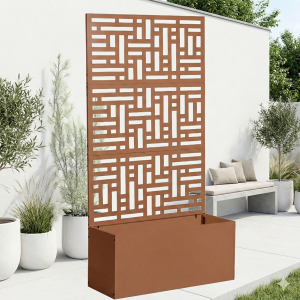 91.5*38*180CM  3层网格拆装式铁花架种植筐 棕色 铁种植-5