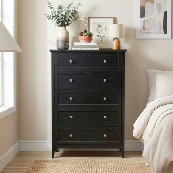 黑色浮雕（SG017FD） P2 刨花板+密度板 三胺 80*40*115cm  拼框 双把手五抽 抽屉柜-11