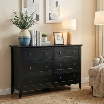 黑色浮雕（SG017FD） P2 刨花板+密度板 三胺 120*40*80cm 拼框 双排双把手六抽 抽屉柜