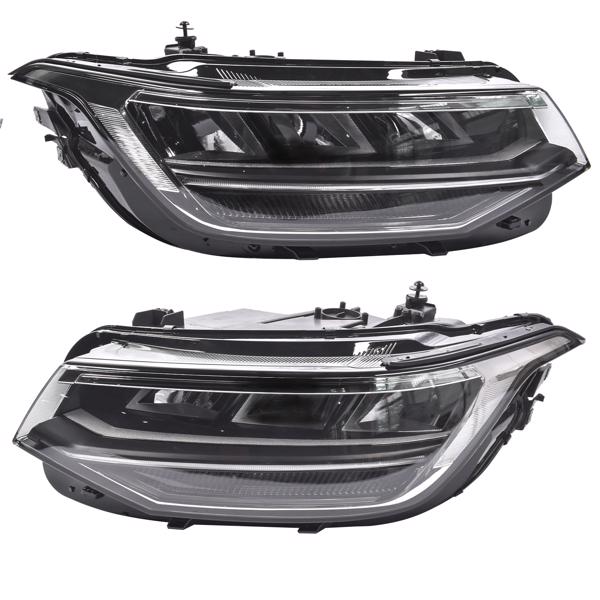 车灯 2X LED Headlight Headlamp Non-AFS Replacement for 2022-2024 Volkswagen Tiguan S/SE 2.0L L4-1