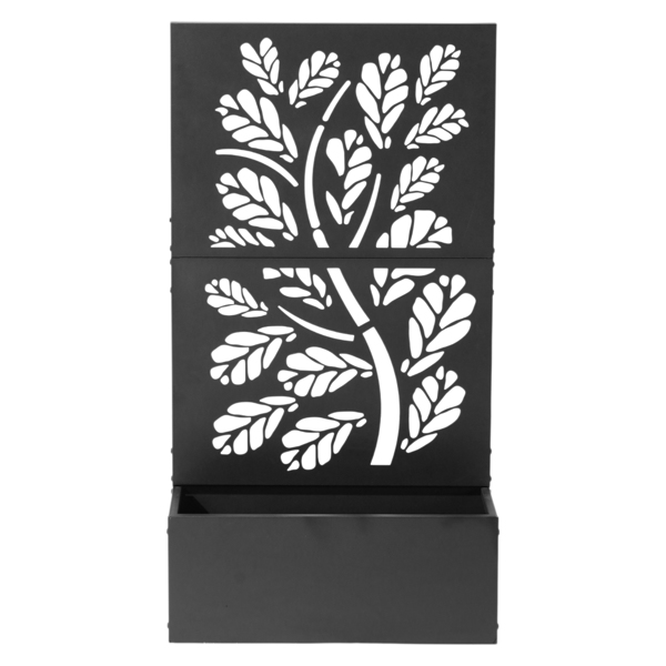 61*23.5*110CM 2层树纹款花架种植筐 黑色 铁种植-11