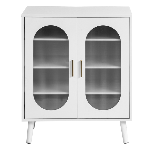 2门阳光板高脚内部4层带USB灯带24键可调节 鞋柜 刨花板 + 阳光板 68*40*83.5 cm 白色-3