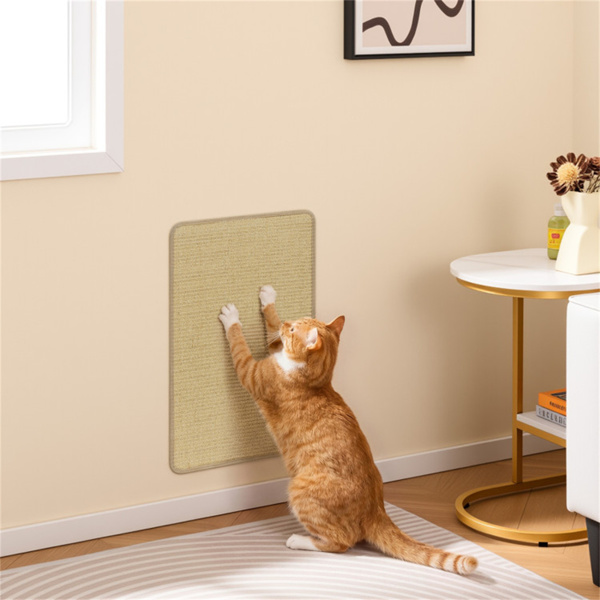 24 x 16 英寸天然6件套抓猫垫，剑麻材料防滑乳胶背衬家具保护套-5