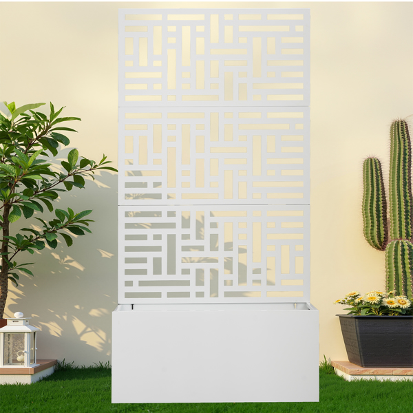 91.5*38*180CM  3层网格拆装式铁花架种植筐 白色 铁种植-8