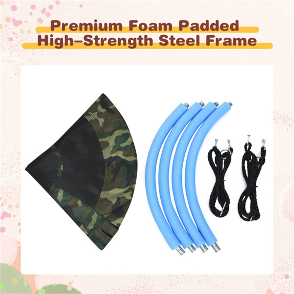 重型钢制圆树秋千，600D牛津+PP布料，330LBS负载可调高度，适合后院公园-9