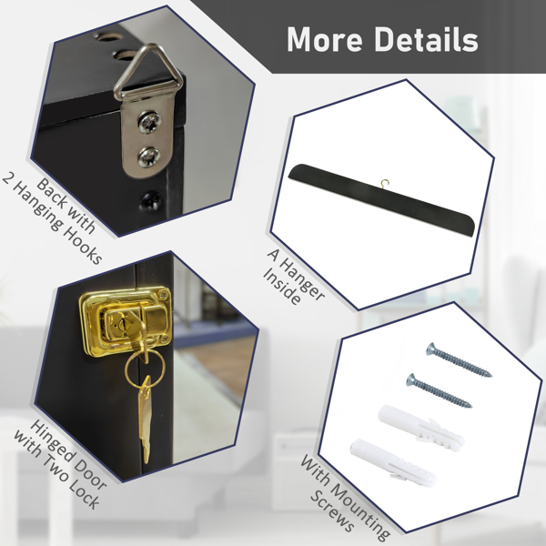 24英寸 x 32英寸球衣展示框，防紫外线球衣展示盒，配2把钥匙和衣架，黑色--不支持self-pick up且不支持指定仓库发货-10