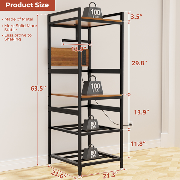 3D打印机支架，带耗材存储功能，重型金属框架，T型耗材支架，内置电源面板，开放式框架设计，适用于家庭和工作室的打印机工作站--不支持self-pick up且不支持指定仓库发货-2