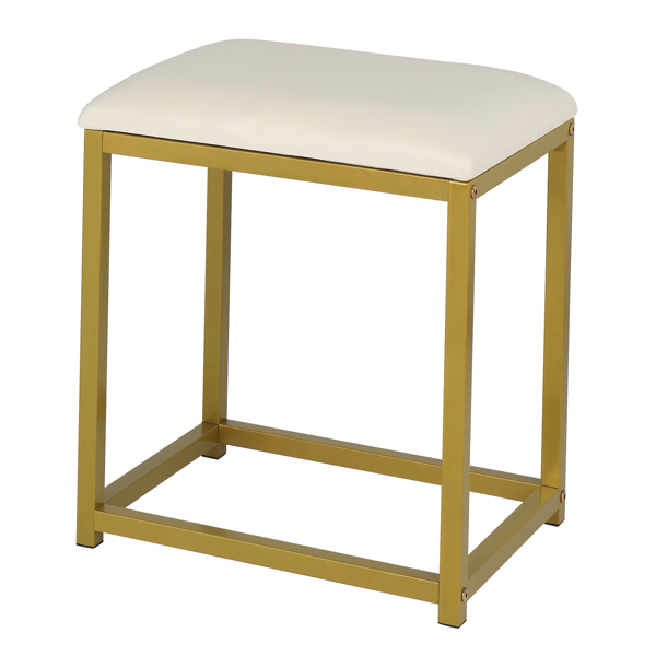 白色 刨花板 铁脚 四抽 三层架 梳妆桌套装 三色调光 N001-6