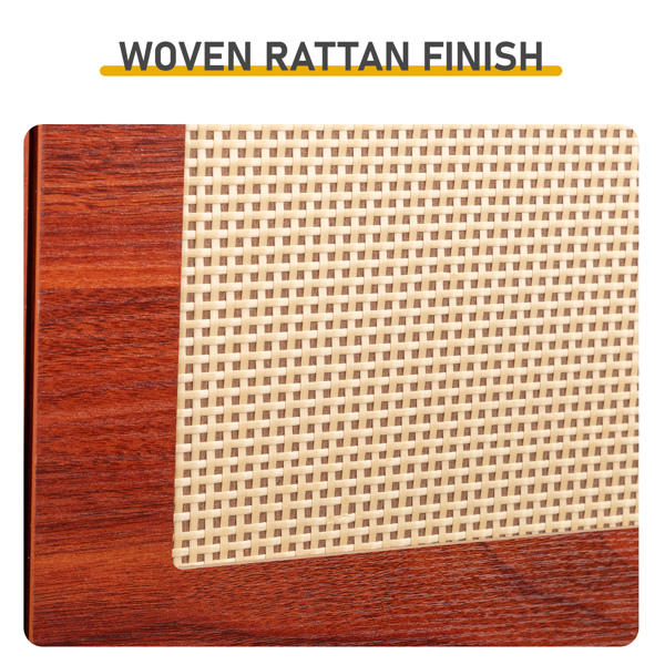 藤面3翻斗 鞋柜 刨花板 54*24*135 cm  棕色-8