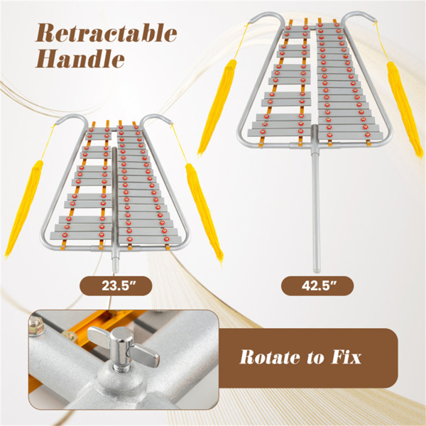 29键行进钟琴银色铝制C5-A7调音，长度可调，带琴槌和皮带-6