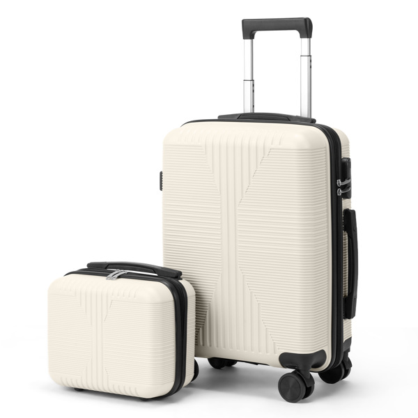 非TSA海关锁二合一 PP拉杆箱 12in 20in PP 米白色-13