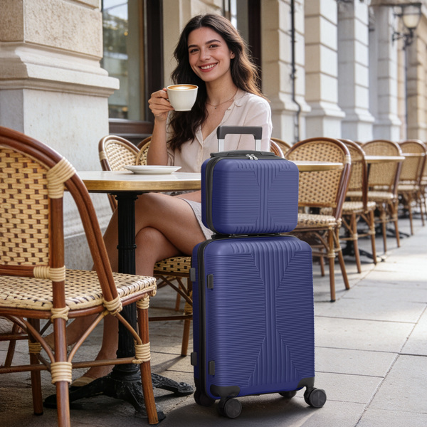 非TSA海关锁二合一 PP拉杆箱 12in 20in PP 藏青色-3