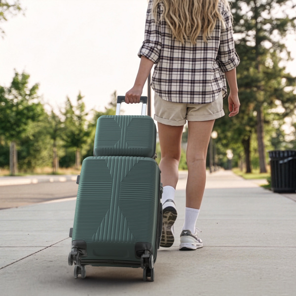 非TSA海关锁二合一 PP拉杆箱 12in 20in PP 墨绿色-16