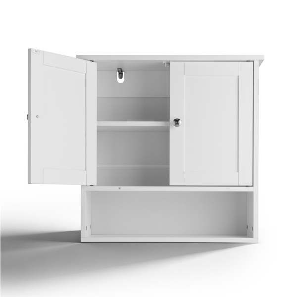 白色 E1密度板喷漆 60*20*60cm 双门一搁架 浴室壁柜-5