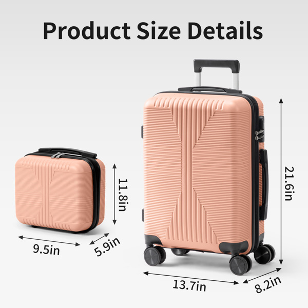 非TSA海关锁二合一 PP拉杆箱 12in 20in PP 粉色-18