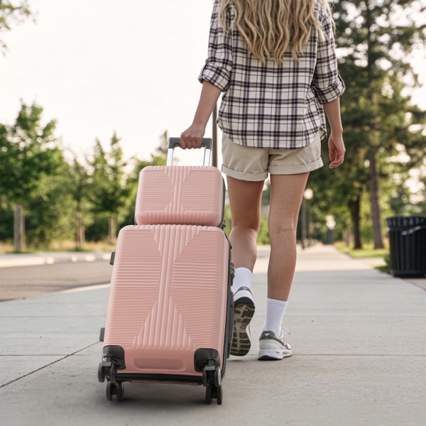 非TSA海关锁二合一 PP拉杆箱 12in 20in PP 玫瑰金色-16