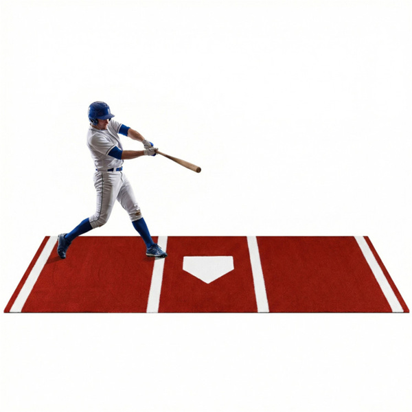 10英尺x 3英尺垒球投球垫，带人造草皮，室内外训练辅助工具，用于投球练习-3