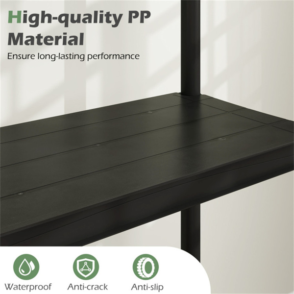 黑色5层车库储物架，PP材料，每架100LBS，免工具组装-5