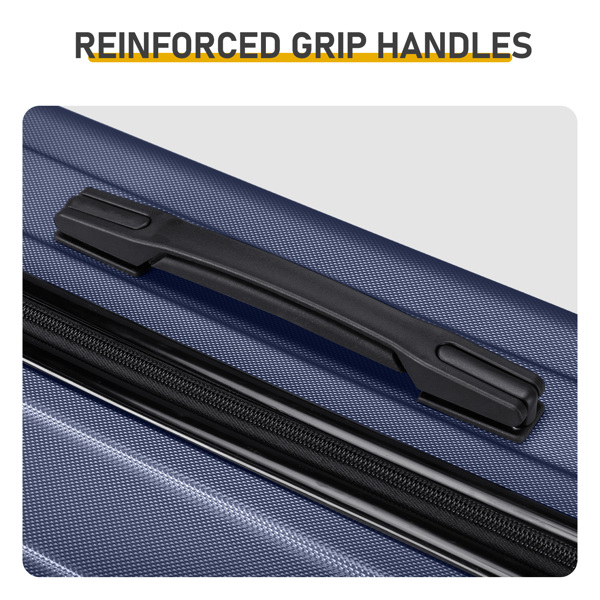 三合一竖纹磨砂箱壳非TSA海关锁28寸拆卸轮 ABS拉杆箱 20in 24in 28in ABS 全配色藏青色-9