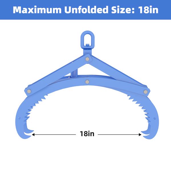 20英寸拖拉机用自动原木夹，重型四爪式伐木夹，带自动锁定和360°旋转挂钩，承重2000磅，适用于ATV、滑移装载机和叉车。--不支持self-pick up且不支持指定仓库发货-2