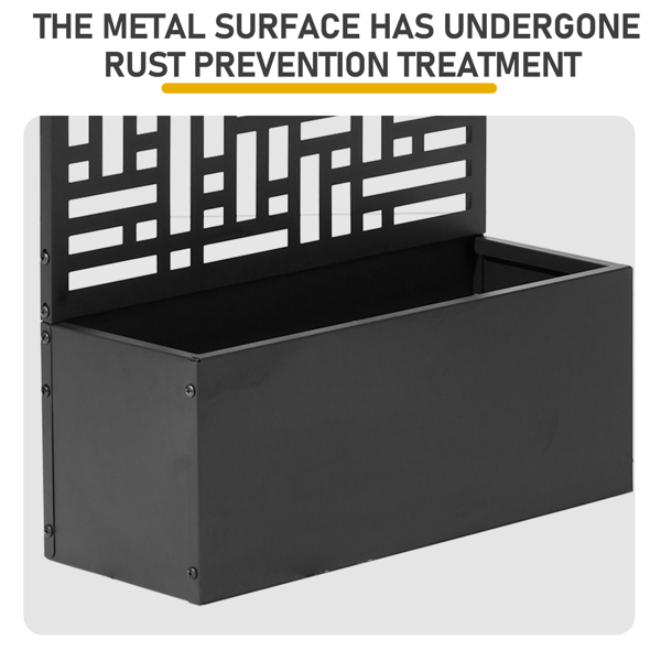 61*23.5*114CM 3层小号网格拆装式铁花架种植筐 黑色 铁种植-4