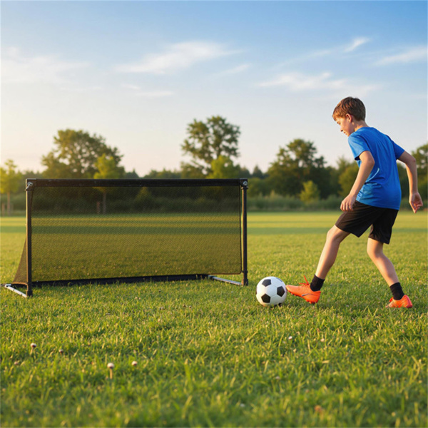 59英寸便携式折叠式足球球门（L码，黑色）-重型金属框架，防撕裂PE网-6