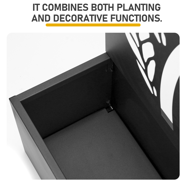 61*23.5*110CM 2层树纹款花架种植筐 黑色 铁种植-9