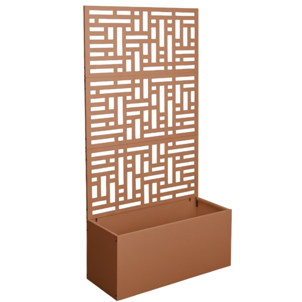 91.5*38*180CM  3层网格拆装式铁花架种植筐 棕色 铁种植-10