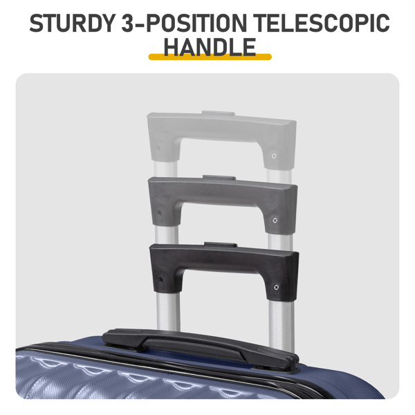 三合一竖纹磨砂箱壳非TSA海关锁28寸拆卸轮 ABS拉杆箱 20in 24in 28in ABS 全配色藏青色-11