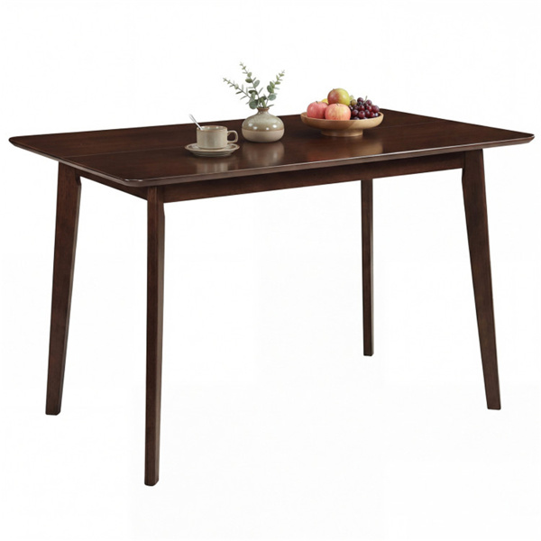 47英寸胡桃木餐桌，可供4-6人使用，橡胶木腿厨房餐桌，台面光滑-1