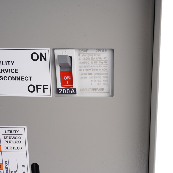 自动转换开关 200 Amp 120/240V Single Phase Generator Automatic Transfer Switch Replacement for Generac RXSW200A3 for Indoor/Outdoor Use,NEMA 3R Aluminum Enclosure, Power Management Compatible-10