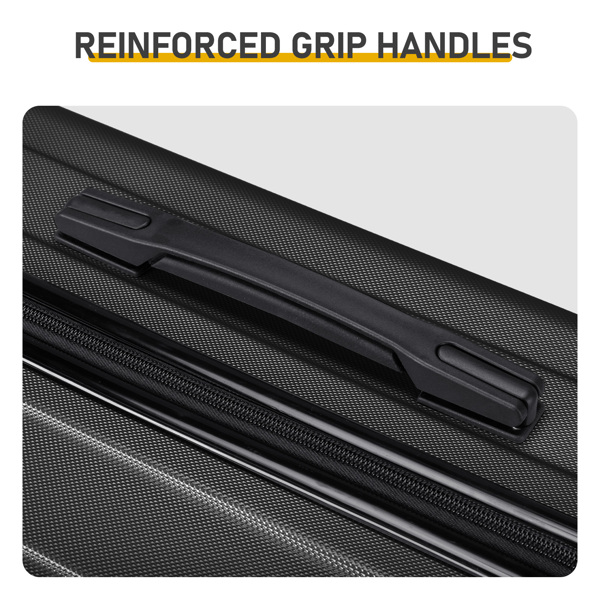 三合一竖纹磨砂箱壳非TSA海关锁28寸拆卸轮 ABS拉杆箱 20in 24in 28in ABS 全配色黑色-8