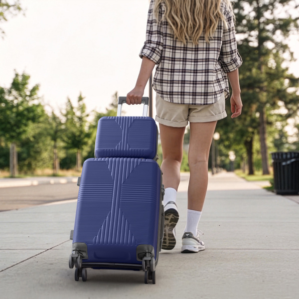 非TSA海关锁二合一 PP拉杆箱 12in 20in PP 藏青色-16