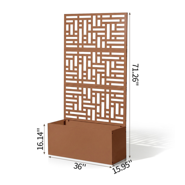 91.5*38*180CM  3层网格拆装式铁花架种植筐 棕色 铁种植-1