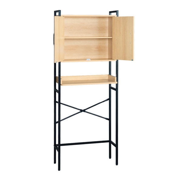 木纹色浮雕  密度板三胺贴面加方管 64.5*30*171cm 双门一搁架 马桶柜-13