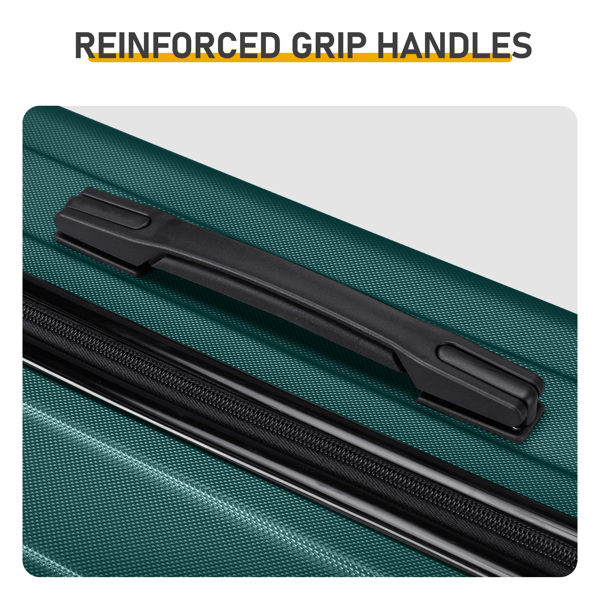 三合一竖纹磨砂箱壳非TSA海关锁28寸拆卸轮 ABS拉杆箱 20in 24in 28in ABS 全配色墨绿色-9