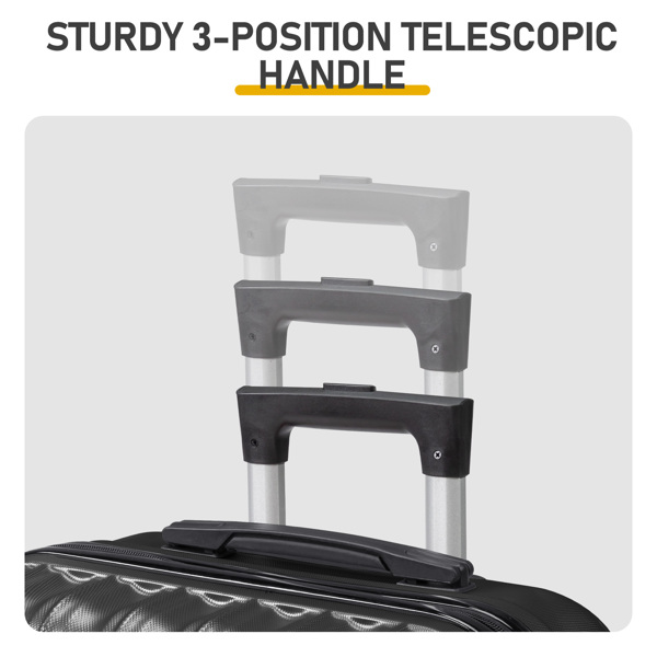 三合一竖纹磨砂箱壳非TSA海关锁28寸拆卸轮 ABS拉杆箱 20in 24in 28in ABS 全配色黑色-6