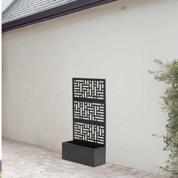 61*23.5*114CM 3层小号网格拆装式铁花架种植筐 黑色 铁种植-7