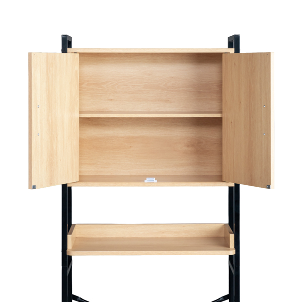 木纹色浮雕  密度板三胺贴面加方管 64.5*30*171cm 双门一搁架 马桶柜-14