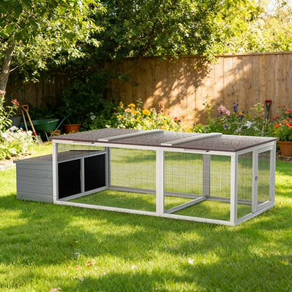 大型鸡舍带活动区，20.93平方英尺户外家禽笼，防风雨沥青屋顶，木制鸡舍带产蛋箱和安全锁，适合后院使用--不支持self-pick up且不支持指定仓库发货-2